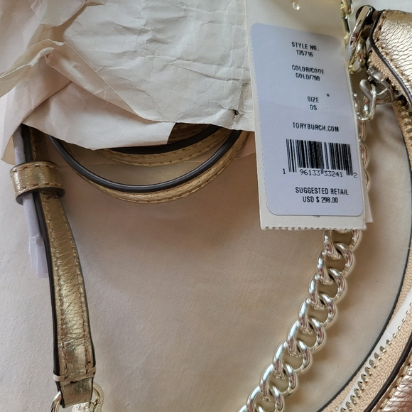 Tory BurchSmall Mercer Metallic Leather Shoulder Bag - Picture 9 of 9